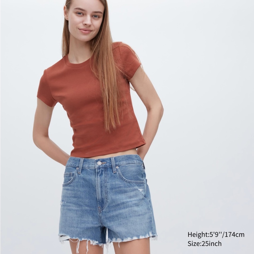 New, denim boyfriend shorts